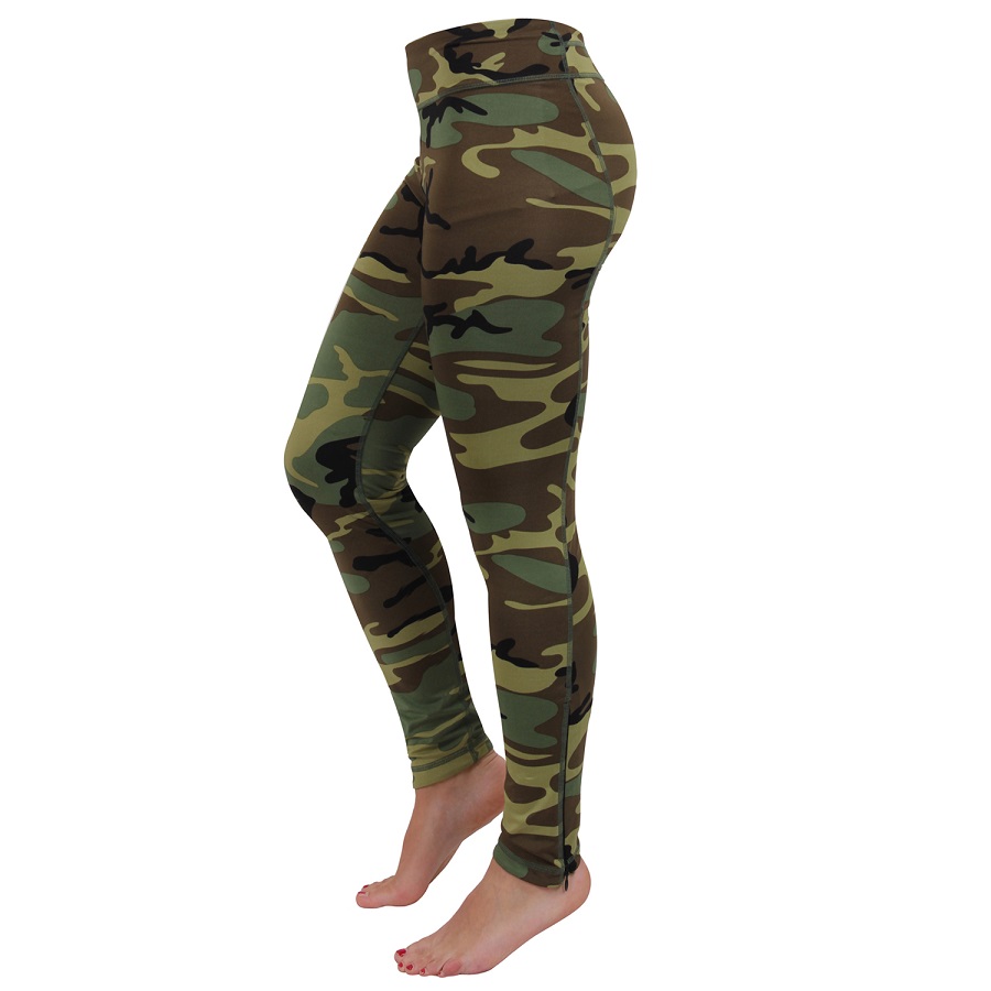 Levně Legíny maskáčové WORKOUT WOODLAND