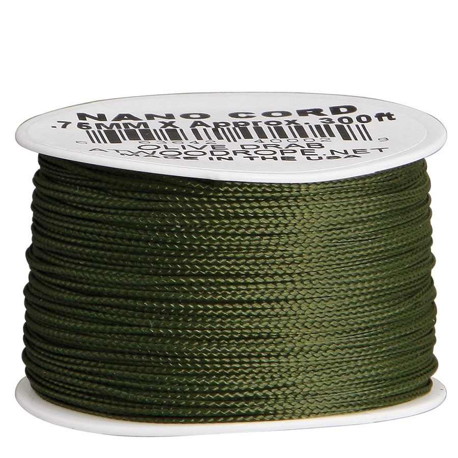 Levně Šňůra NANO nylon PARACORD ø 0,75 mm / 90 m ZELENÁ