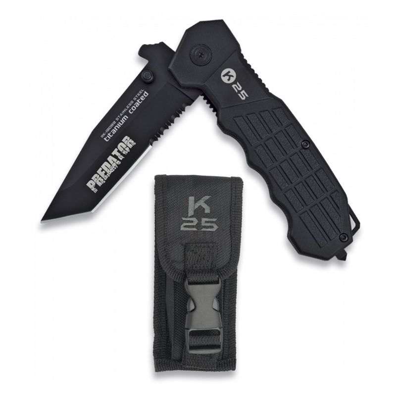 Levně Nůž K25 19099 PREDATOR zavírací ČERNÝ