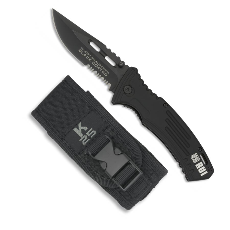 Levně Nůž K25 BLACK COATED zavírací ČERNÝ