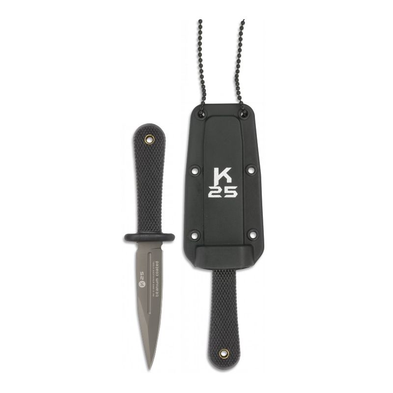 Levně K25 nůž 31898 dýka na krk ČERNÝ