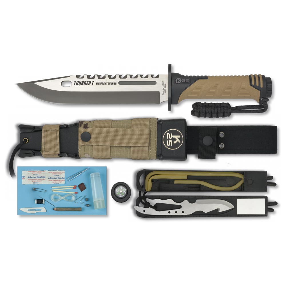 Levně Nůž K25 nůž na přežití THUNDER I COYOTE