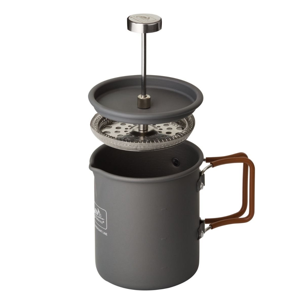 Levně Helikon-Tex konvice CAMP se sítkem FRENCH PRESS 600 ml ŠEDÁ