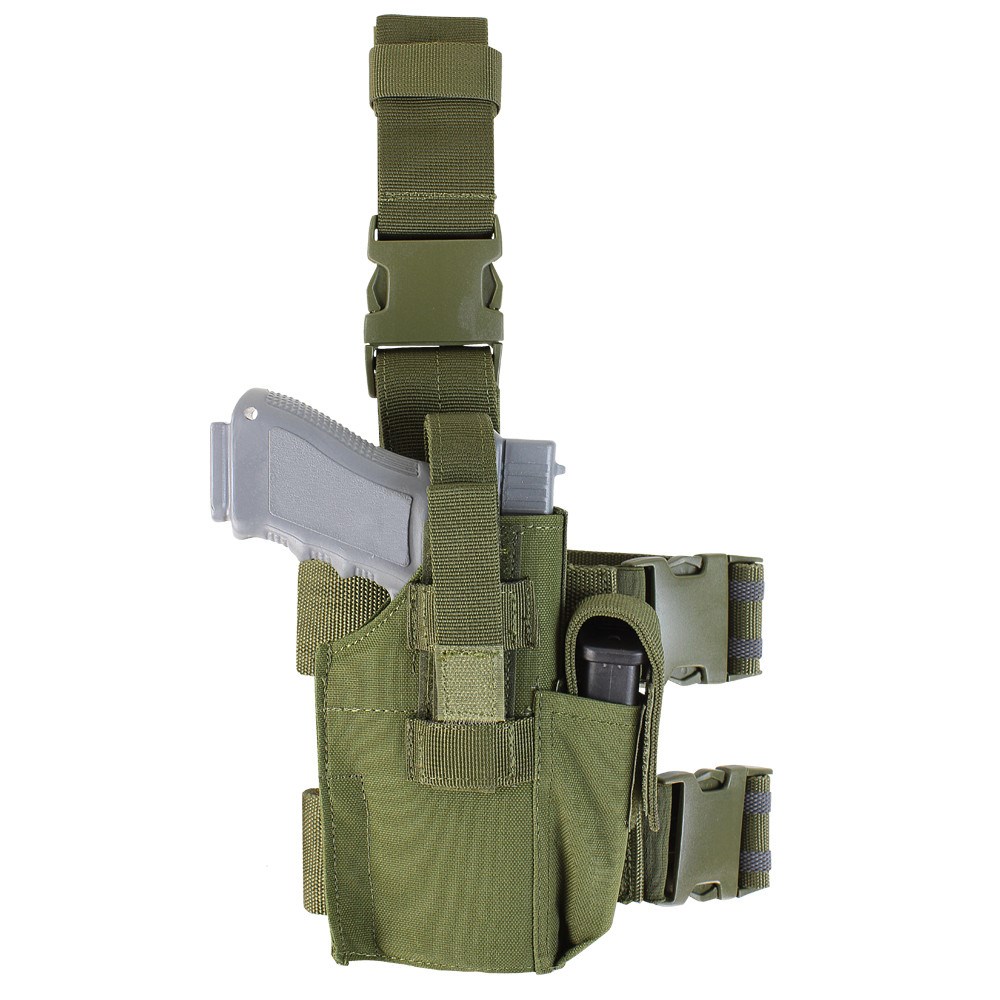 Levně CONDOR OUTDOOR pouzdro pistolové stehenní MOLLE ZELENÉ
