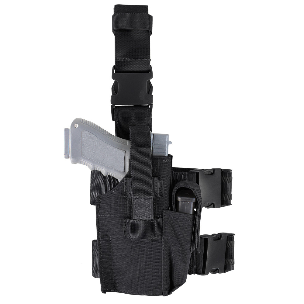 Levně CONDOR OUTDOOR pouzdro pistolové stehenní MOLLE ČERNÉ