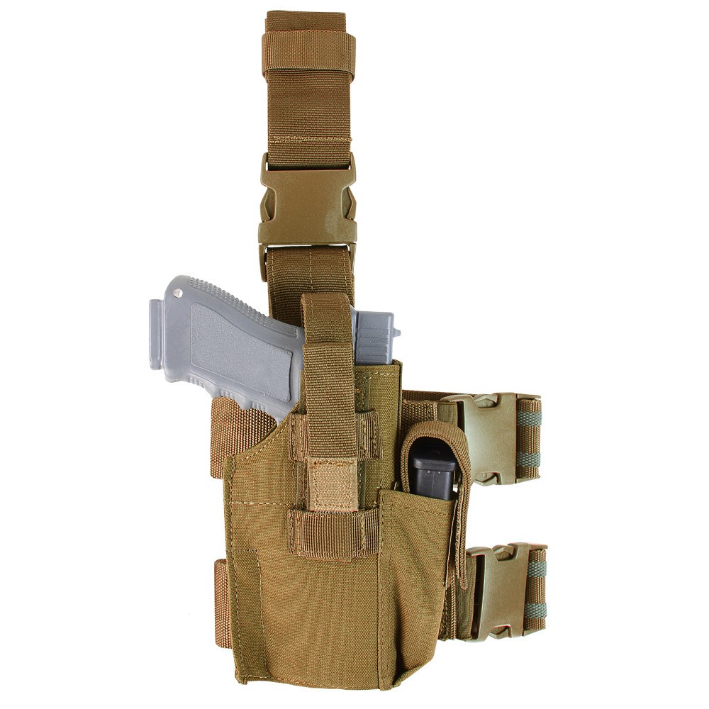 Levně CONDOR OUTDOOR pouzdro pistolové stehenní MOLLE COYOTE BROWN