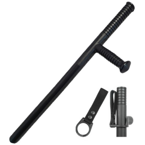 Levně ESP tonfa policejní kulatá se závěsem ČERNÁ