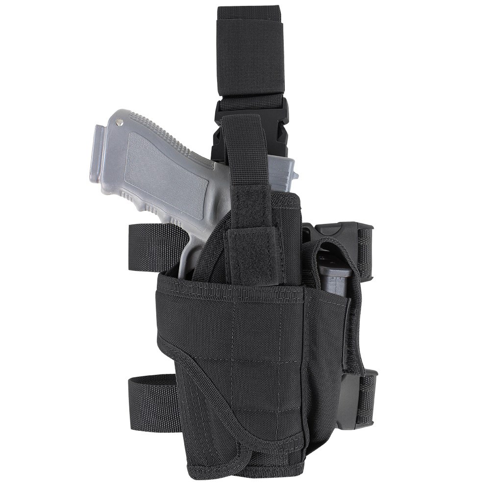 Levně CONDOR OUTDOOR pouzdro pistolové stehenní TORNADO ČERNÉ