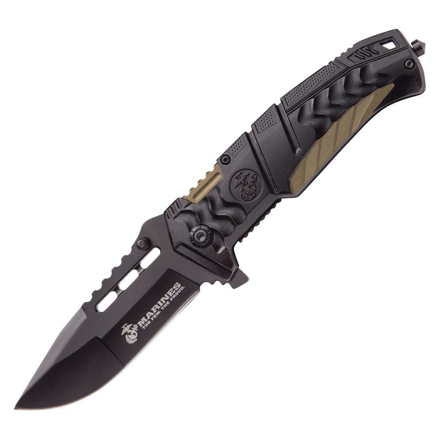 Nůž zavírací USMC LINERLOCK hladké ostří ČERNÝ
