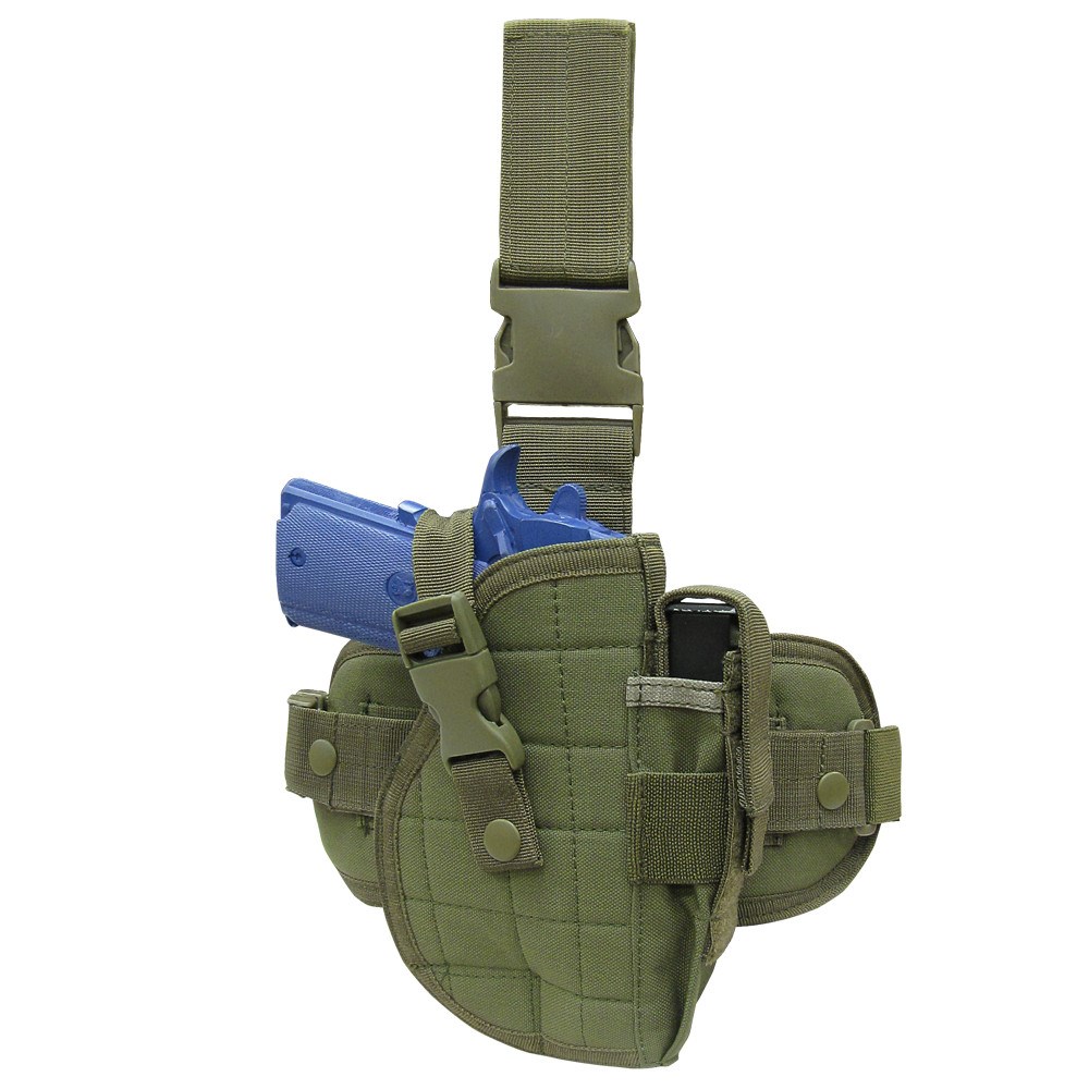 Levně CONDOR OUTDOOR pouzdro pistolové stehenní LEG HOLSTER ZELENÉ