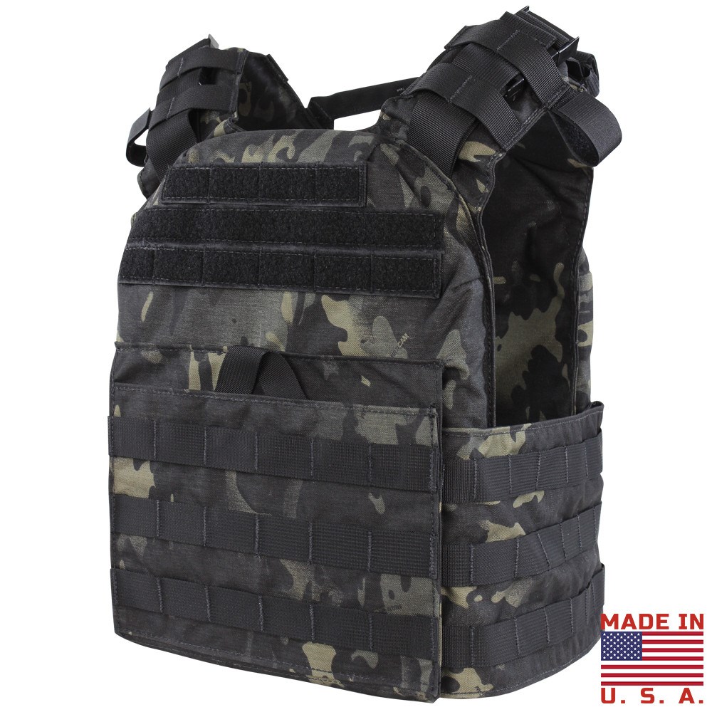 Levně CONDOR OUTDOOR vesta lehká CYCLONE MOLLE nosič plátů MULTICAM BLACK