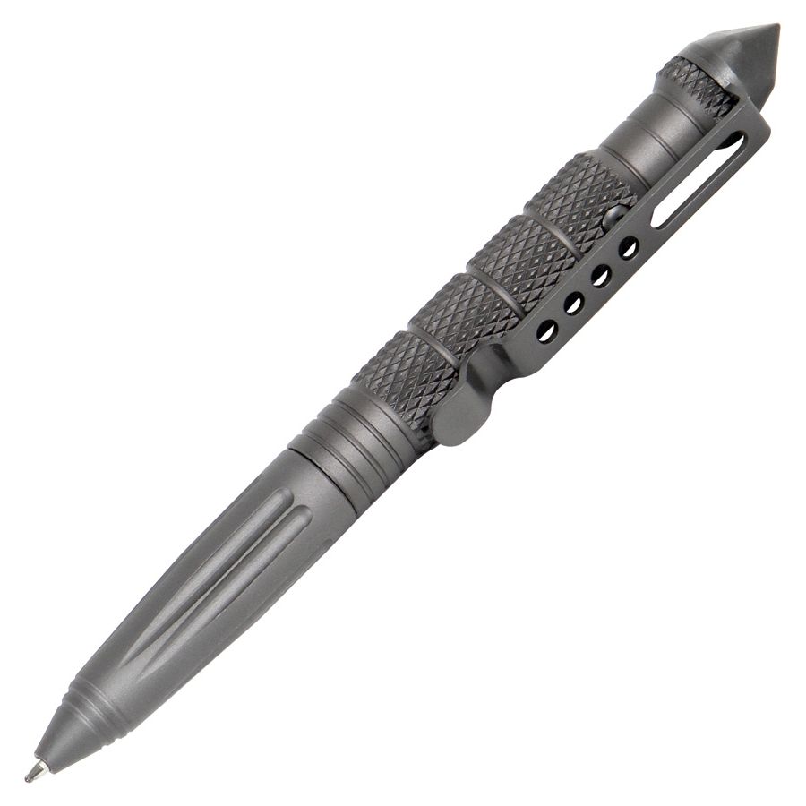 Levně Tužka propisovací/kubotan UZI s rozbíječem skla ŠEDÁ