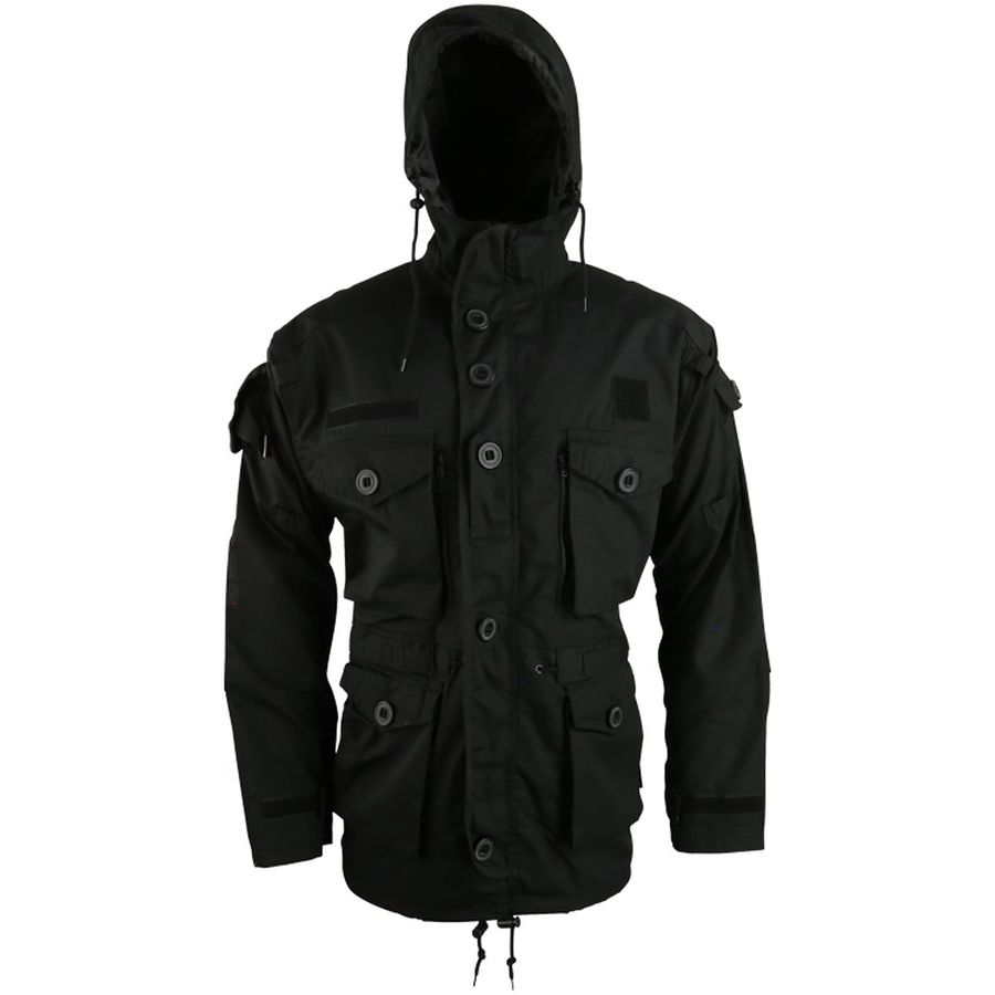 Levně Bunda dlouhá SMOCK SAS-style ČERNÁ