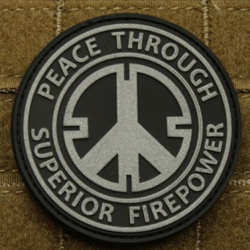 Levně Nášivka PEACE plast ČERNÁ