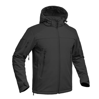 Bunda FIGHTER V2 softshell s kapucí ČERNÁ