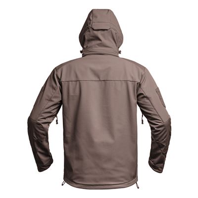 Bunda FIGHTER V2 softshell s kapucí HNĚDÁ