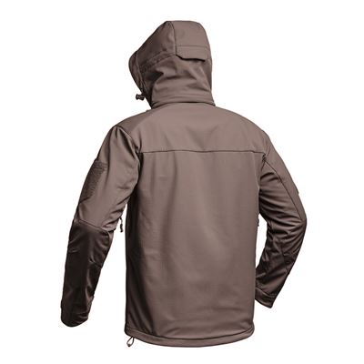 Bunda FIGHTER V2 softshell s kapucí HNĚDÁ