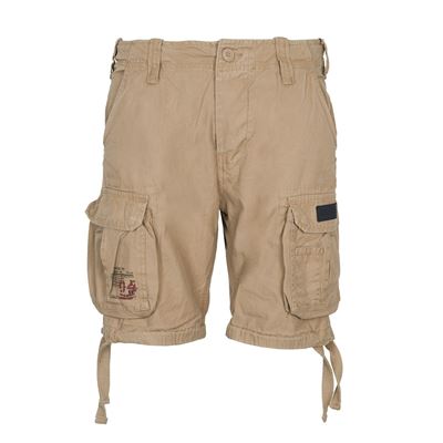 Kraťasy AIRBORNE VINTAGE s nášivkou KHAKI