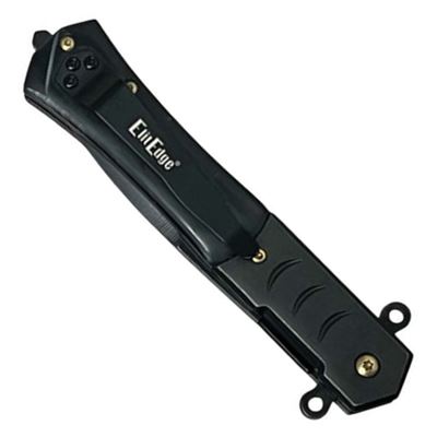 Nůž zavírací BLACK MARBLE hladké ostří ČERNÝ