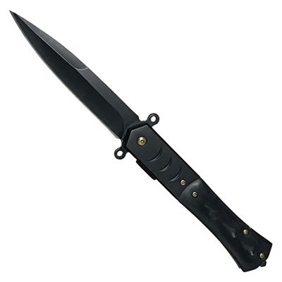 Nůž zavírací BLACK MARBLE hladké ostří ČERNÝ