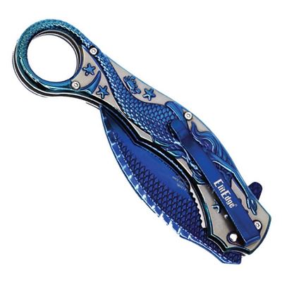 Nůž zavírací MERMAID karambit MODRÝ