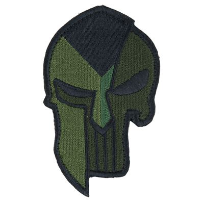 Nášivka vlajka ČR + SPARTAN PUNISHER velcro ZELENÁ