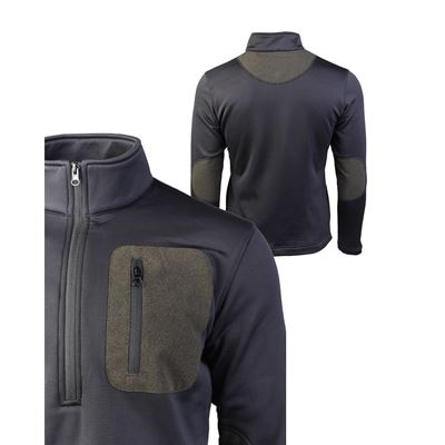 Mikina THERMO-FLEECE ¾ ZIP ČERNÁ