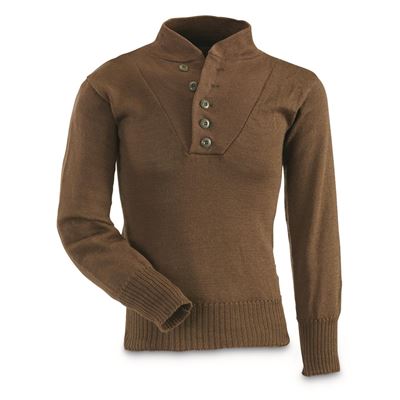 Svetr US s knoflíky HNĚDÝ použitý