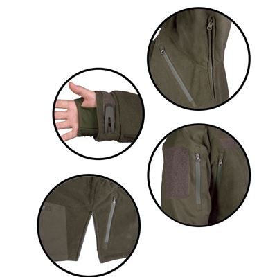 Bunda fleece s membránou TPU PLUS ZELENÁ