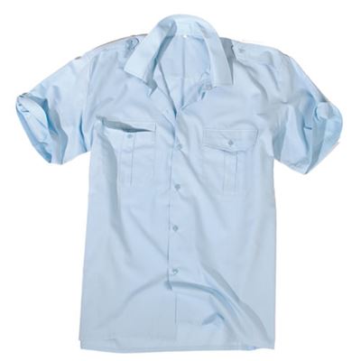 Košile SERVIS krátký rukáv na knoflíky SVĚTLE MODRÁ