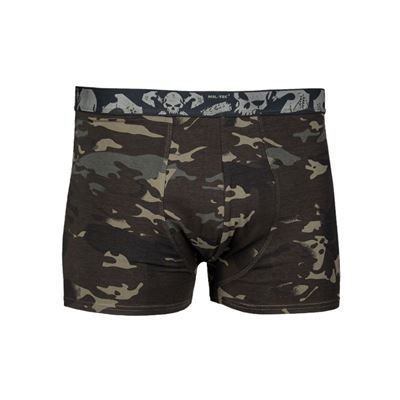 Trenýrky BOXER pánské SKULL MULTITARN BLACK 2ks