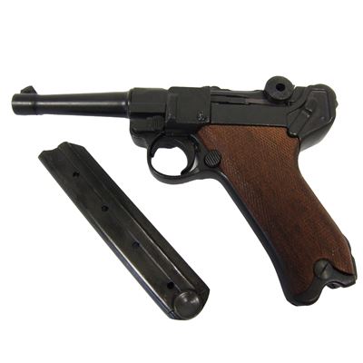 Pistole Parabellum Luger P08 dřevo - dekorační replika