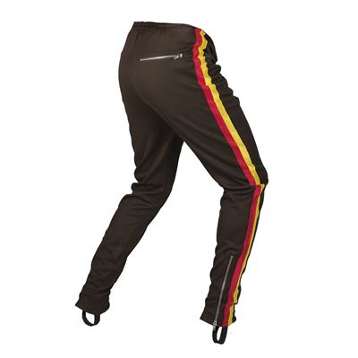 Tepláky sportovní s lampasy NVA/DDR - ASV HNĚDÉ
