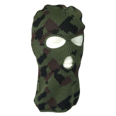 Kukla BALACLAVA pletená se 3 otvory WOODLAND