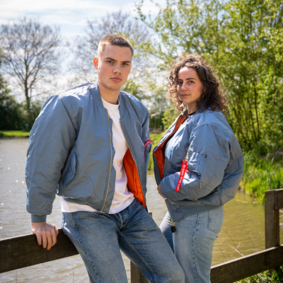 Bunda pilotní US MA1 BOMBER Vintage denim SVĚTLE MODRÝ FOSTEX 1214011-VD 3