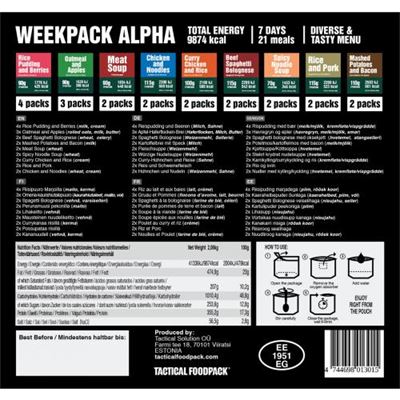 Jídlo dehydrované 21 porcí TACTICAL FOODPACK® Weekpack Alpha