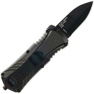 Nůž vystřelovací MP COMPACT OTF hladké ostří ČERNÝ