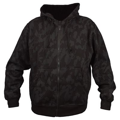 Mikina se zipem a kapucí NIGHT CAMO