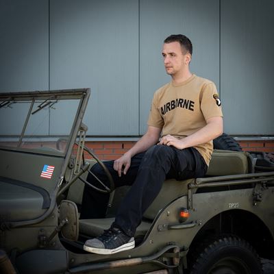 Triko AIRBORNE s nášivkou 101 divize na rukávu SAND-PÍSKOVÉ FOSTEX 133670-P 3