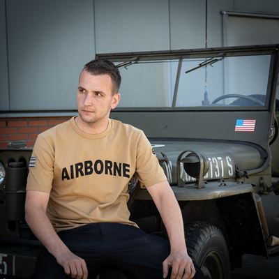 Triko AIRBORNE s nášivkou 101 divize na rukávu SAND-PÍSKOVÉ FOSTEX 133670-P 6