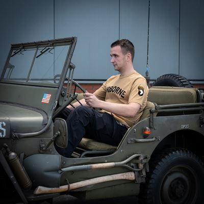 Triko AIRBORNE s nášivkou 101 divize na rukávu SAND-PÍSKOVÉ FOSTEX 133670-P 5