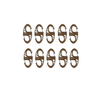 Karabinky S-HOOK balení 10 ks COYOTE