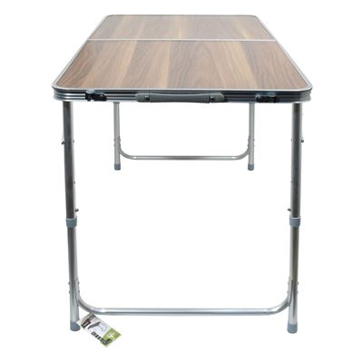 Stůl skládací kempingový - deska umakart imitace dřeva