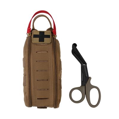 Pouzdro zdravotní IFAK zip LASER CUT MOLLE včetně nůžek DARK COYOTE