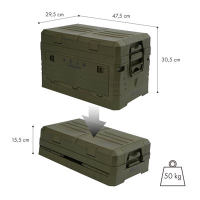 Bedna skládací box s víkem 42L ZELENÁ NILS Camp 15-03-603 13