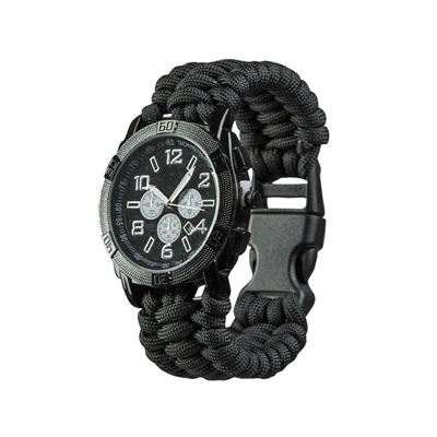 Hodinky PARACORD ČERNÉ