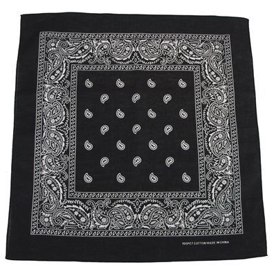 Šátek BANDANA 55x55 cm ČERNÁ/BÍLÁ