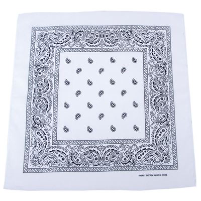 Šátek BANDANA 55x55 cm BÍLÁ/ČERNÁ