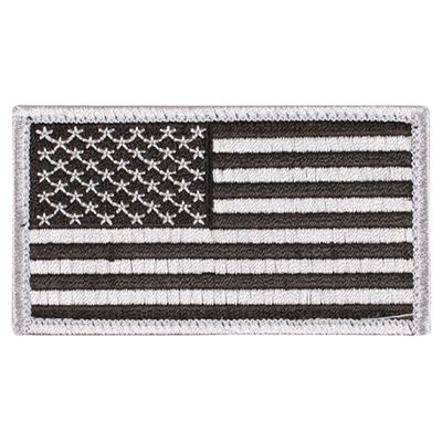 Nášivka USA vlajka 4,5 x 8,5 cm velcro ČERNÁ/STŘÍBRNÁ