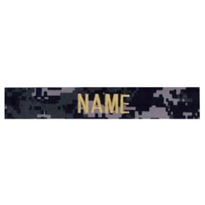 Nášivka jmenovka "NAME" zlatá niť DIGITAL NAVY